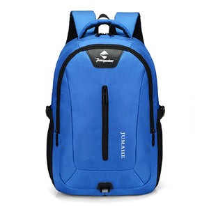 Causl Neutral Nylon Backpack Solid Color Men Travel Student School Laptop Bag
