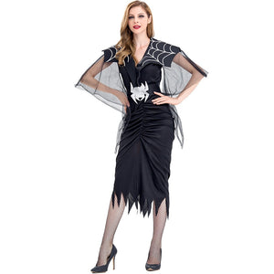 Black Spider with Belt Womens Halloween Dresses