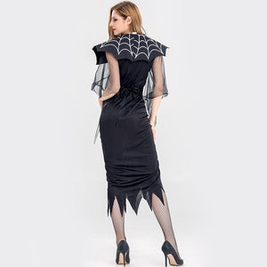 Black Spider with Belt Womens Halloween Dresses